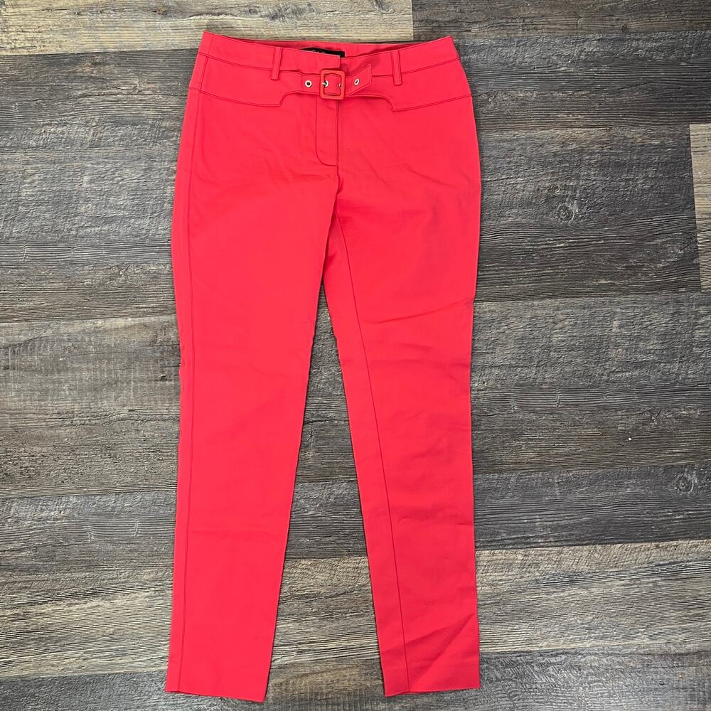 Sandra Angelozzi pink skinny leg belted chino pants size 4 B71